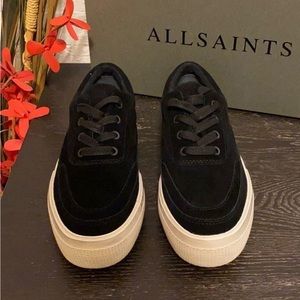 All saints Black suede low top sneakers size 38
